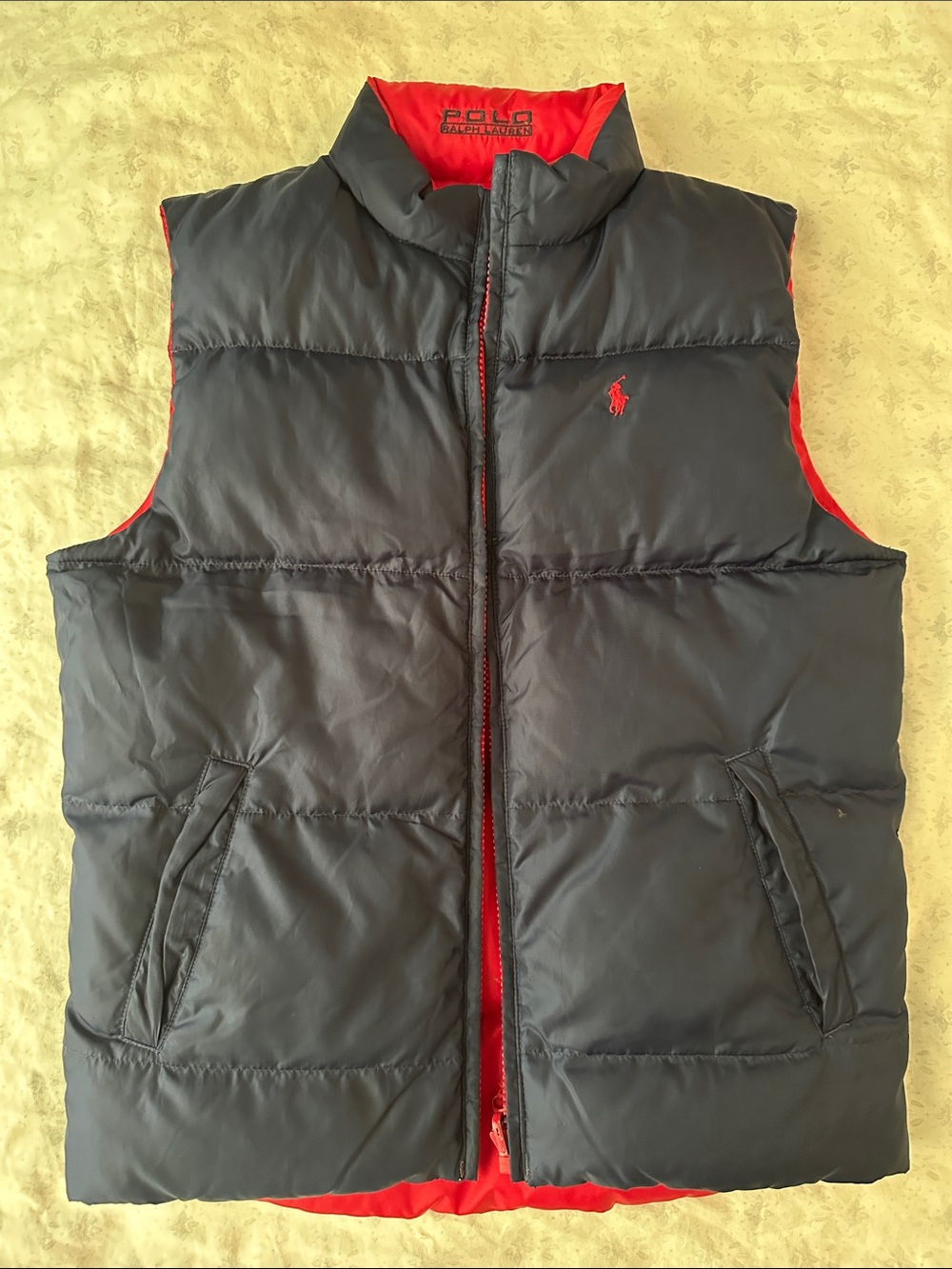 Polo by Ralph Lauren Reversible Navy and Red Puffer Vest